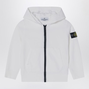 White zip-up sweatshirt in cotton