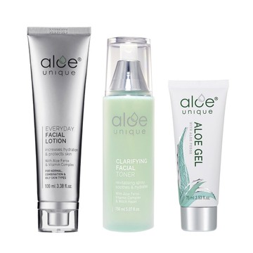 優尼客 臉部保濕乳100ml+化妝水150ml+蘆薈膠75ml 3件組