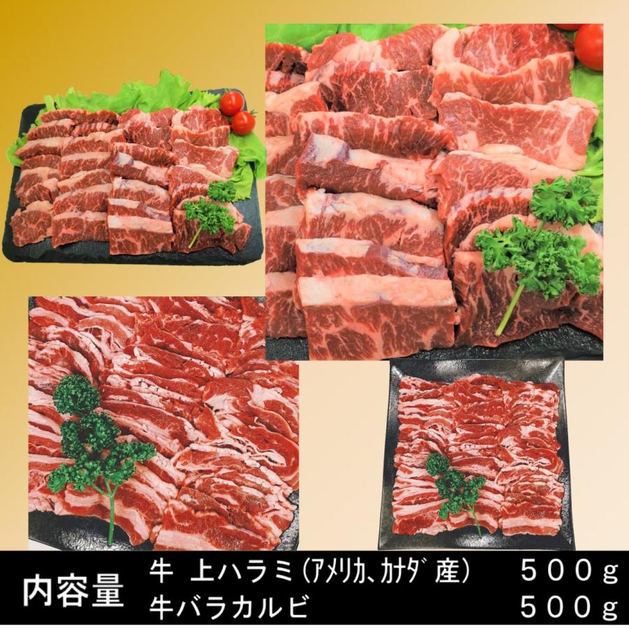 肉 牛肉 焼肉セット ハラミ バーベキュー 食材 バラ カルビ 上ハラミ バーベキューセット 食材 肉 BBQ食材セット BBQ 食材 焼肉 牛丼 1kg  4〜6人前