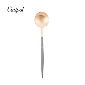 Cutipol 葡萄牙 GOA ROSE系列-灰玫瑰金霧面不銹鋼-18.5cm點心匙
