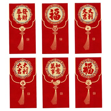 bebehome 新年金蔥磨砂創意紅包袋A 恭喜發財 M款  6個