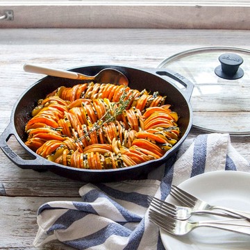 主廚系列 美國製雙耳鑄鐵深煎炒鍋(附蓋)-32cm (LC12EP) 單一規格