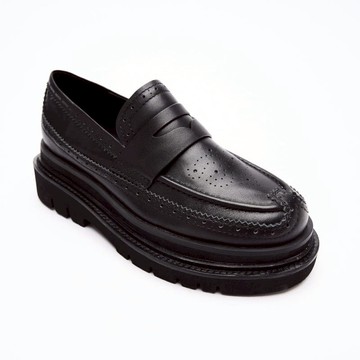 PENNY LOAFER BROGUE BLACK 雕花便仕樂福鞋 內外增高63mm 41