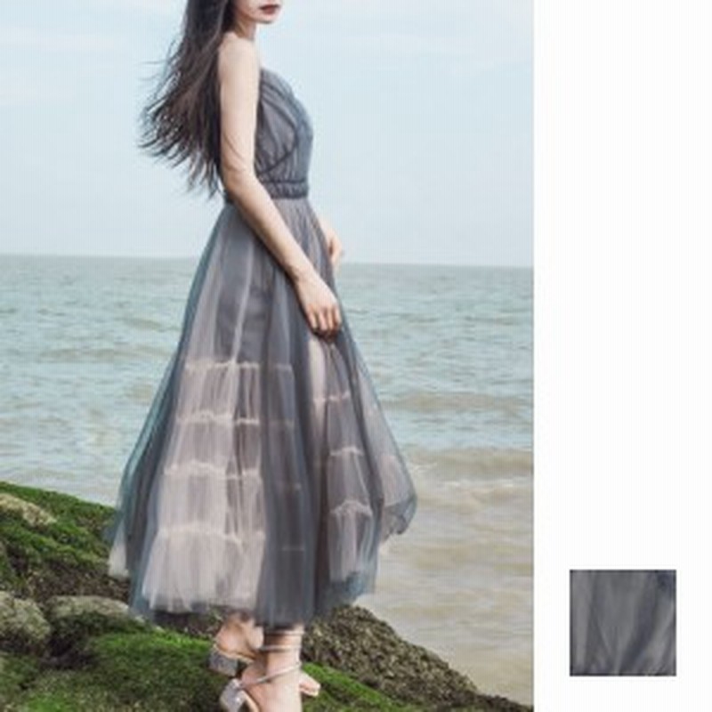 リゾートワンピース ワンピース リゾート 韓国 ファッション 夏 春 カジュアル Nalob643 マキシワンピース シースルー ショートイン キ 通販 Lineポイント最大1 0 Get Lineショッピング