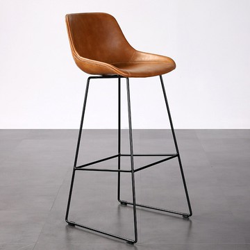 ??快速出貨 可開發票 北歐現代簡約吧臺椅靠背鐵藝皮質酒吧椅家用吧臺凳子輕奢高腳凳子