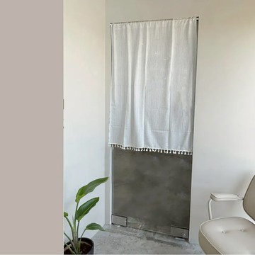 日系棉麻門簾 單開  85 x 180cm  海鹽灰白