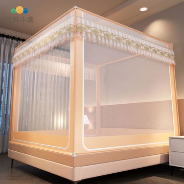 免運 蚊帳 睡簾 加厚遮光 蚊帳 2025新款兒童嬰兒防摔家用高端臥室圍欄免安裝加厚蒙古包全底 可開發票 全館八折 工廠現貨直銷 新品特價 h1097