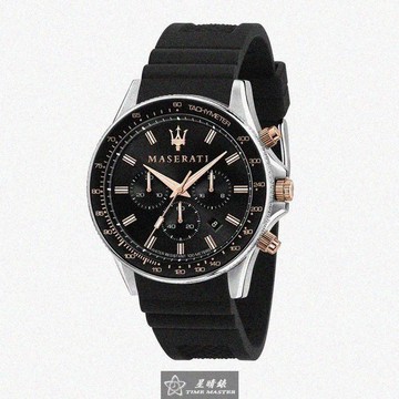 MASERATI手錶，編號R8871640002，44mm銀黑色錶殼，深黑色錶帶款_廠商直送