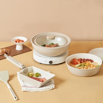 Midas Plus 2.0可拆式系列陶瓷塗層鍋5件組-Chouchou(Q導全覆底/IH爐可用，不挑爐具)