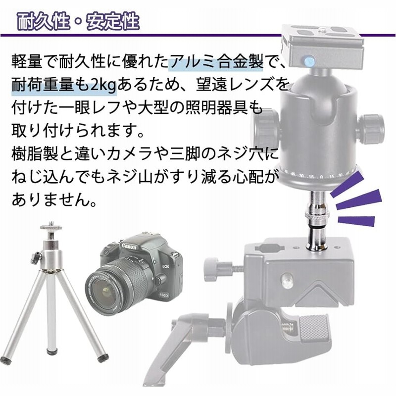 1/4 3/8in ネジアダプター 5個セット ライトスタンド ダボ
