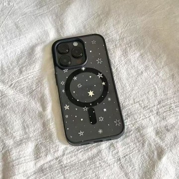 亞克力磁吸星星適用蘋果17手機殼iPhone16promax透明15黑框12爆款