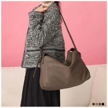 天藍小舖-素面軟皮料手提/肩背包-共4色-$590【A15153220】