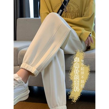 2025春季運動褲女寬松顯瘦收口學生衛褲薄款百搭束腳休閑燈籠褲子