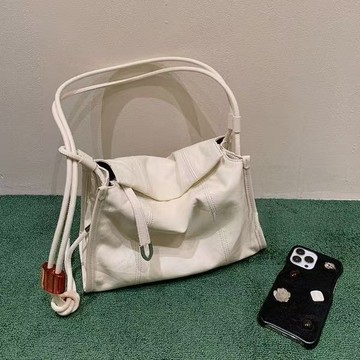 Bag House👜 2025最新款 爆款 中古古著軟皮單肩腋下包女大容量高級感褶皺斜挎託特包包 女士包包