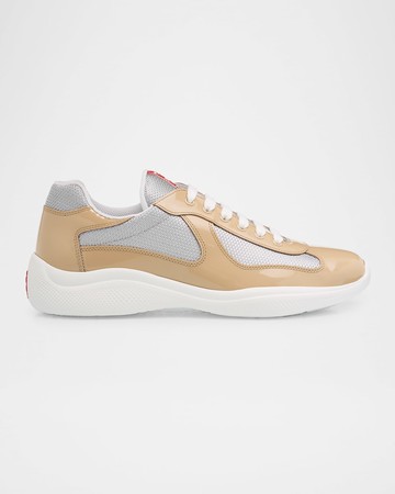 Men's America's Cup Patent Leather Patchwork Sneakers