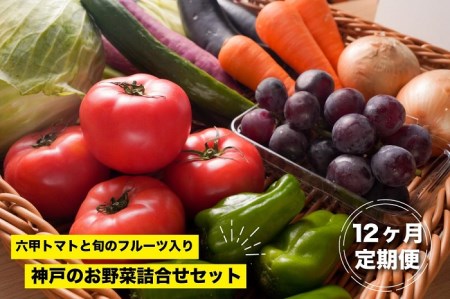 神戸のお野菜詰め合わせセット（六甲トマトと季節のフルーツ入）12ヶ月定期便