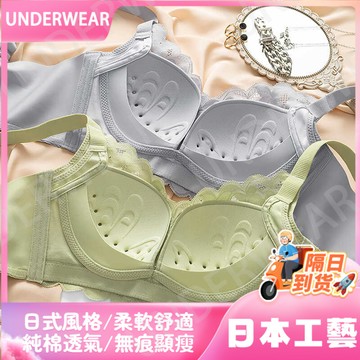 🚀虧本到貨🚀日本🇯🇵 文胸薄款聚攏內衣女透氣小胸調整型防下垂無鋼圈蕾絲罩新款