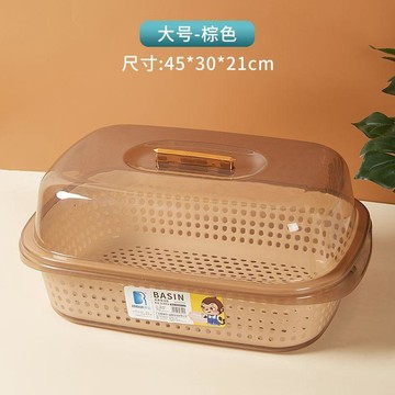 輝海裝碗筷收納盒塑料家用碗櫃廚房瀝水碗架帶蓋碗箱放碗碟置物架
