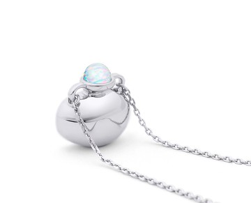 個性化刻字水瓶項鍊 彩虹歐泊花瓶吊墜 925純銀安芙蘭花瓶鎖骨鍊