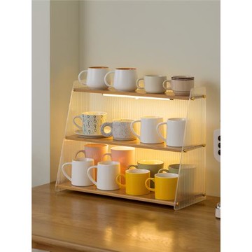 餐桌收納神器桌面置物架零食架子三層杯架水杯飯桌臺面廚房餐邊柜