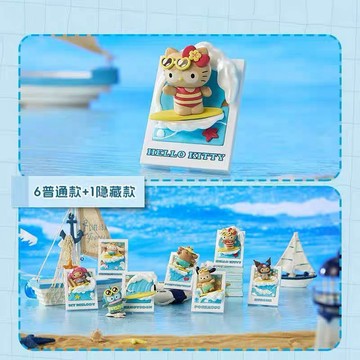 名創優品 miniso 三麗鷗 夏日黑皮衝浪冰箱貼 黑皮 衝浪 kitty 布丁狗 庫洛米 盲盒 盒玩 一中盒【預購】