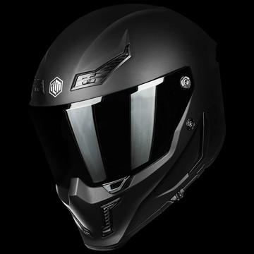 【送深墨鏡片】ILM MF509 Blank 素色 消光黑 全罩式安全帽
