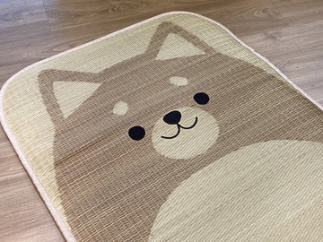 ikehiko日本池彥 可愛動物藺草兒童睡墊童話森林天然材質 淨化空氣 消除汗臭 ( 柴犬 )