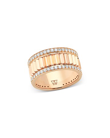 Walters Faith 18K Rose Gold & Diamond Clive Fluted Band Ring, 0.68 ct. t. w.