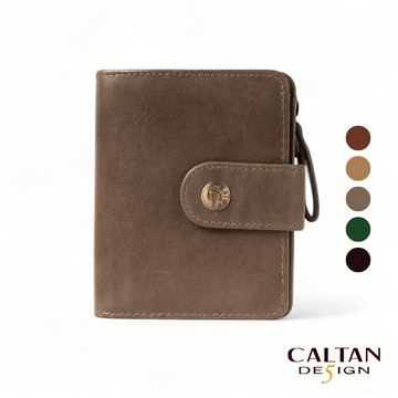 【CALTAN】真皮/中短夾| 扣式小巧時尚短夾-074349_五色 小錢包