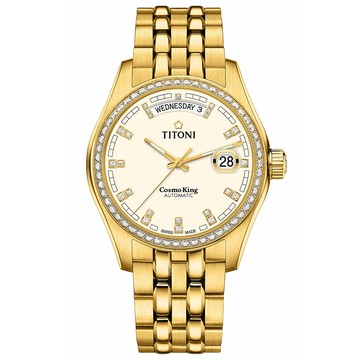 TITONI 梅花錶 宇宙系列 鋯石時標 機械腕錶 40mm / 797G-DB-541