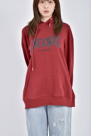 (F) 【Ruby私服】質感連帽寬鬆紅色長袖上衣