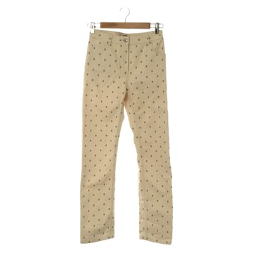 【二手名牌BRAND OFF】HERMES 愛馬仕【激安價】  米白色 單寧 豬鼻圖案 牛仔長褲  #34