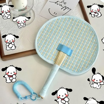 臺灣現/🎀扇子 古風扇 清涼扇ins奶油風手工編織扇子 創意可愛夏天蒲扇斜挎便攜手搖扇裝飾老式