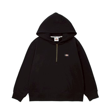 Dickies女款黑色半開襟設計舒適柔軟休閒連帽大學T|DK0A88EIBLK