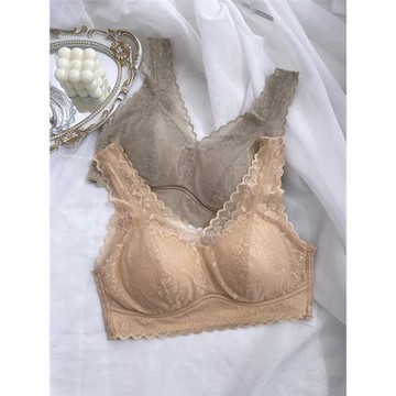 蠶絲蛋白內襯寬肩帶無鋼圈文胸薄款聚攏舒適養護美背內衣古妃5511