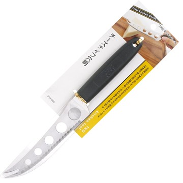 又敗家@日本遠藤商事TKG切起司刀切乳酪刀KT87803(18-10不鏽鋼刃長14公分;二齒叉+5圓孔;附掛洞)品番BKTL701【全館299超取免運】【APP下單點數4倍送】