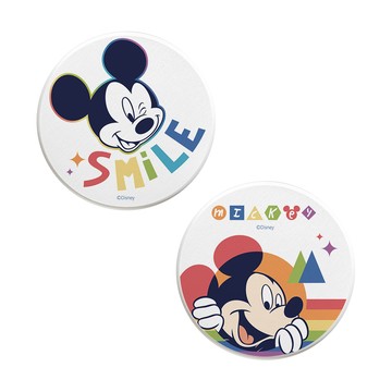 【Disney迪士尼】珪藻土吸水杯墊-彩虹系列 微笑米奇 （2入/組） （10x10x0.9cm） _廠商直送