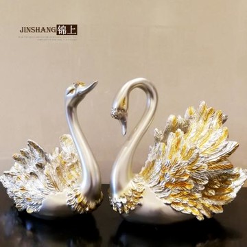 歐式復古天鵝家居擺件美式家居飾品客廳新房裝飾擺設結婚禮物禮品