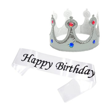 Partyshow 公主海綿皇冠生日肩帶組  1套  皇冠造型