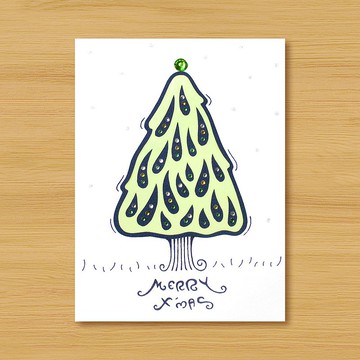 ( 2款供選擇 ) 手工夜光雕刻卡片 _ 祝福希望夜光聖誕樹 - 爆亮款