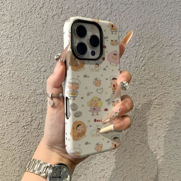 滿屏阿呆蘋果17promax手機殼iPhone16pro卡通菲林二合一保護套15pro女13可愛14新