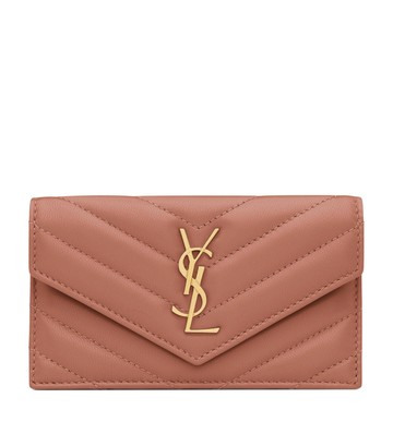 Saint Laurent Leather Fragments Flap Card Holder