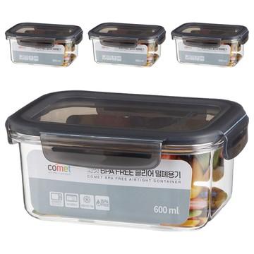comet BPA Free 密封保鮮盒  4 個容器 + 4 個蓋子  4個
