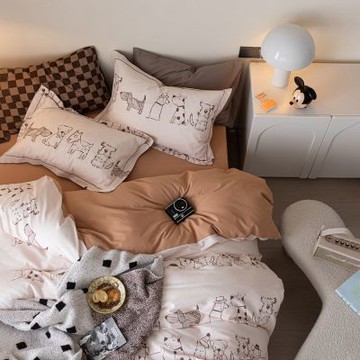 日系風秋冬全棉磨毛四件套1.2米床 床品 床套 加厚保暖純棉床單