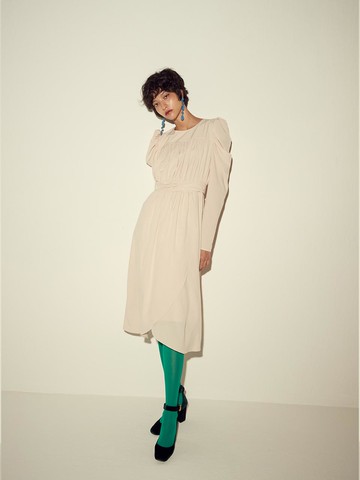 SHIRRING LONG DRESS
