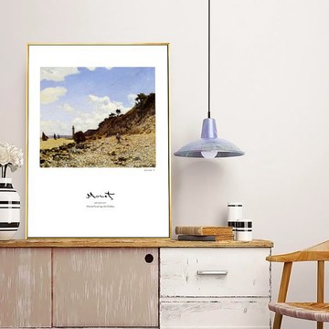 莫內‧海關觀台&翁夫勒海邊　名畫系列　裝飾掛畫　台灣製造 - B款－黑框-60*80cm