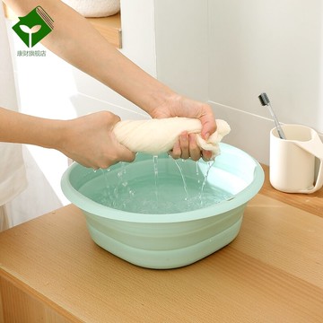 折疊小盆迷你兒童盆便攜式旅行壓縮家用旅游洗衣盆硅膠塑料洗臉盆