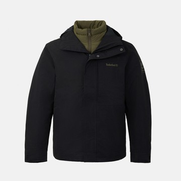 Timberland 男款黑色羽絨內裡三合一防水外套｜0YH6M001