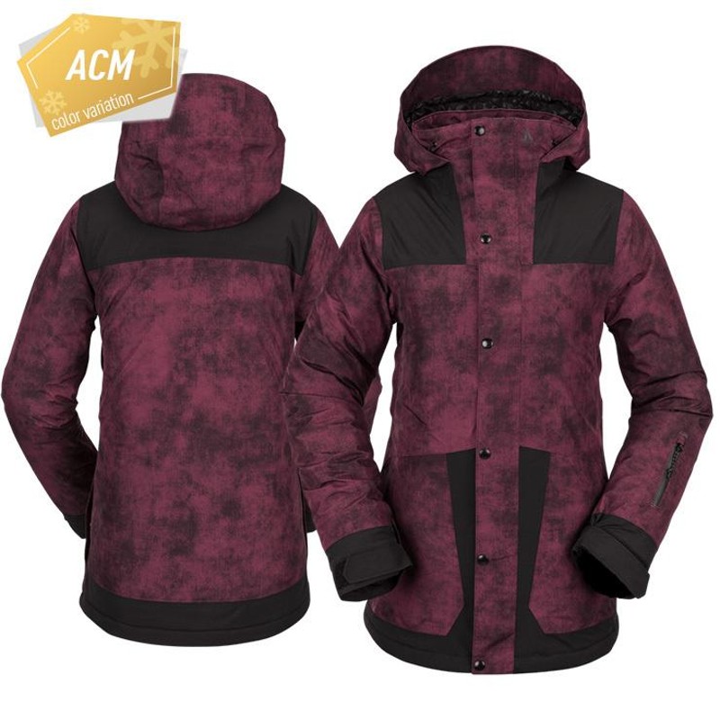 Volcom GORE-TEX 苦く 紫色 フード付き スノボウェア 女性用 パープル