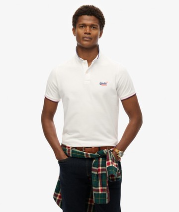 Superdry Men's Poolside Polo Shirt White Size: M